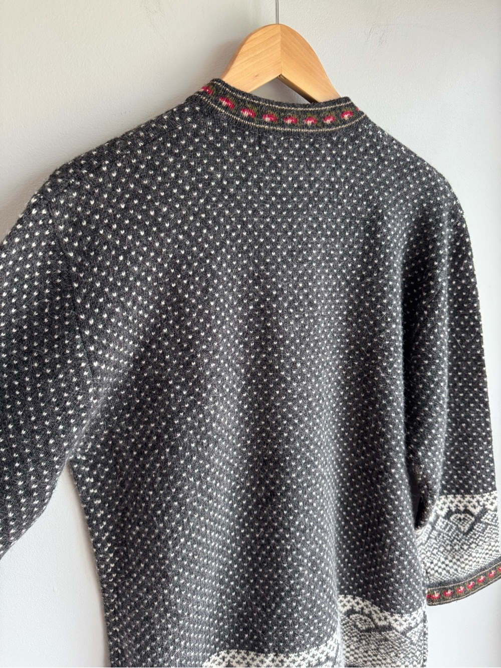 Tristan Iseut Lambswool Angora Fair Isle Cardigan Sweater Sz S Nordic Apres Ski - Picture 9 of 12